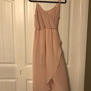 Blush high low dress